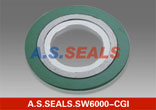 Spiral wound gasket with inner and outer rings